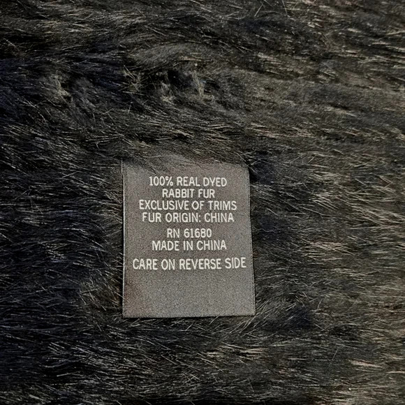 NWOT 525 America Luxe Black Rabbit Fur Vest Jacket Open Front Sleeveless S - Picture 5 of 8